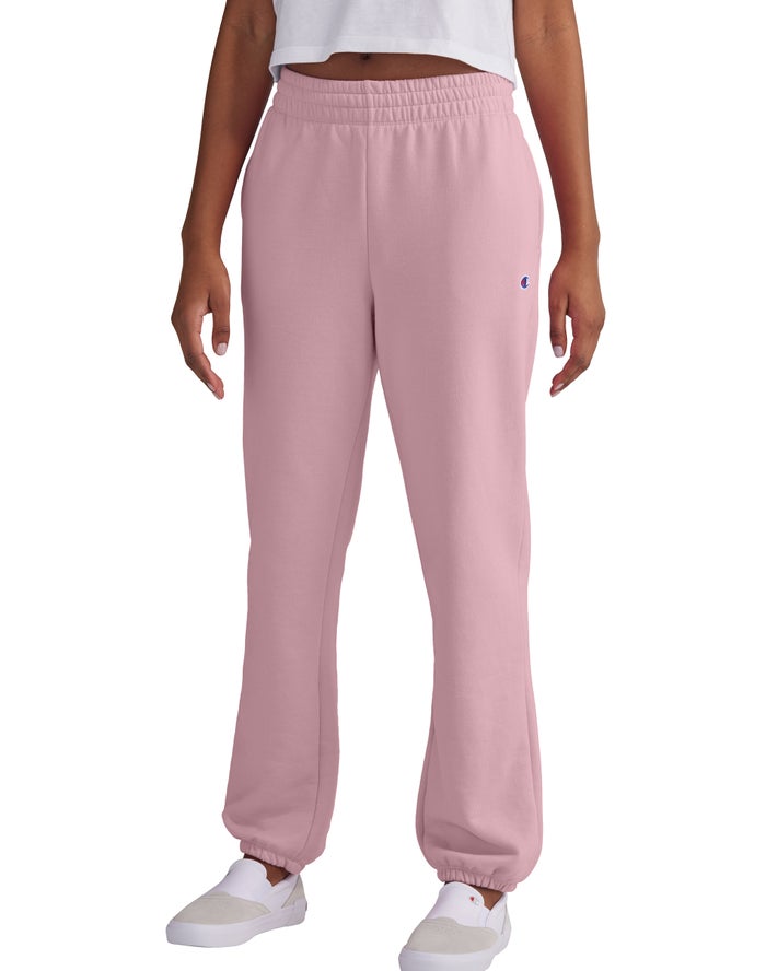 Champion Womens Joggers NZ - Powerblend Fleece Boyfriend Rose ( 8294-RQPSJ )